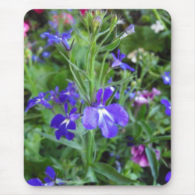 blue flowers mouse mat (Front)