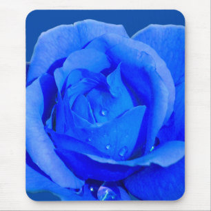 Blue Flowers Mousepad Blue Rose Decor Gifts