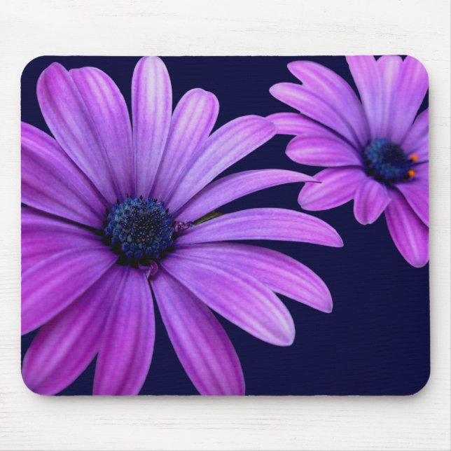 Blue Flowers Mousepad  Daisy Computer Gifts (Front)