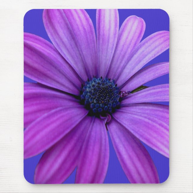 Blue Flowers Mousepad  Daisy Computer Gifts (Front)