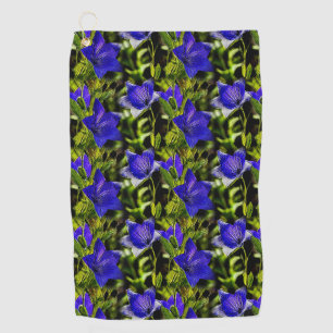 Blue Flowers Nature Pattern        Golf Towel