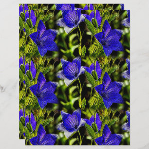 Blue Flowers Nature Pattern Scrapbook