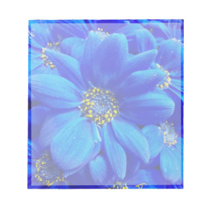 blue flowers notepad