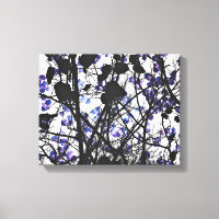 Blue flowers on winter tree concept digital art