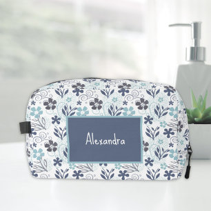 Blue Flowers Pattern  Dopp Kit