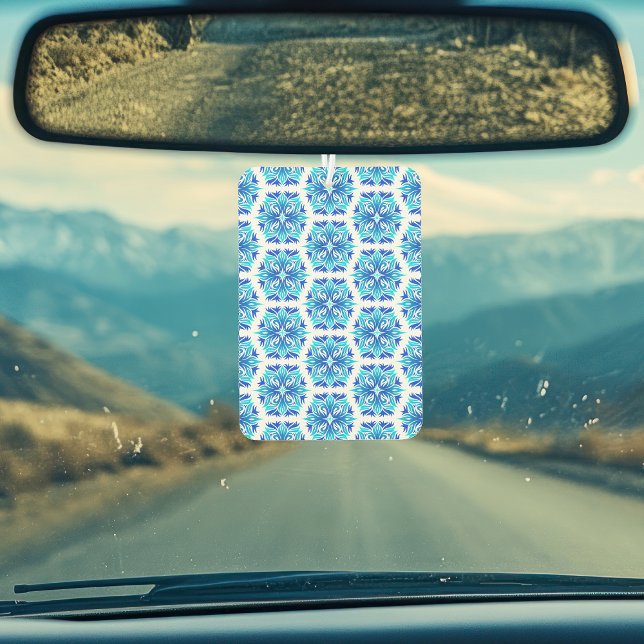 Blue Flowers, Pattern Of Flowers, Floral Pattern Car Air Freshener (Creator Uploaded)