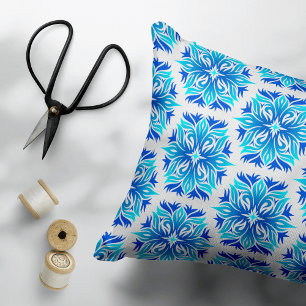 Blue Flowers, Pattern Of Flowers, Floral Pattern Decorative Cushion