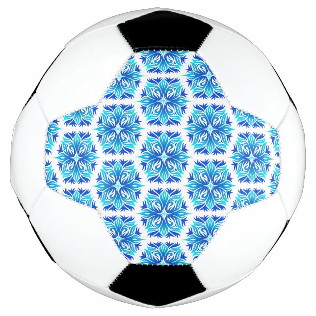 Blue Flowers, Pattern Of Flowers, Floral Pattern Football (Front)