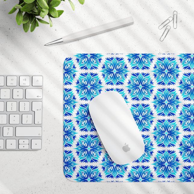 Blue Flowers, Pattern Of Flowers, Floral Pattern Mouse Mat (Creator Uploaded)