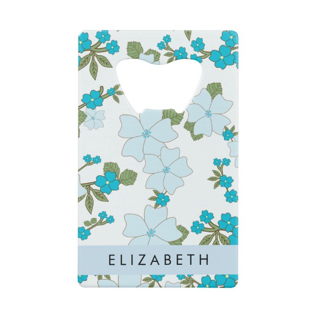 Blue Flowers, Pattern Of Flowers, Your Name (Front)
