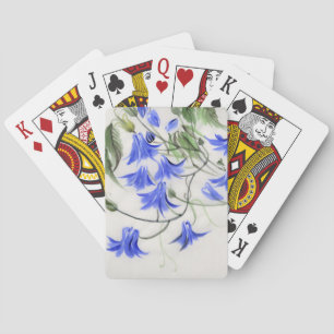 Blue Flowers Playing Cards