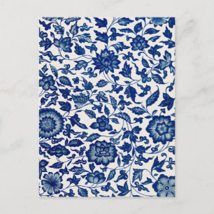 Blue flowers postcard