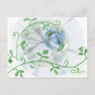 Blue flowers postcard