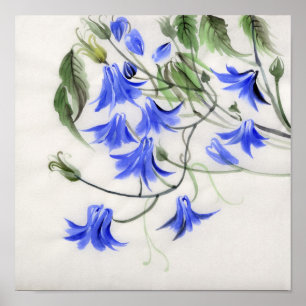 Blue Flowers Poster