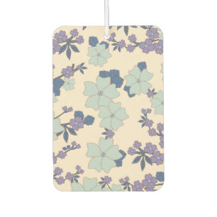Blue Flowers, Purple Flowers, Floral Pattern Car Air Freshener