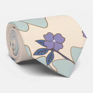 Blue Flowers, Purple Flowers, Floral Pattern Tie