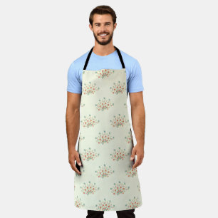 Blue Flowers, Red Flowers, Pattern Of Flowers Apron