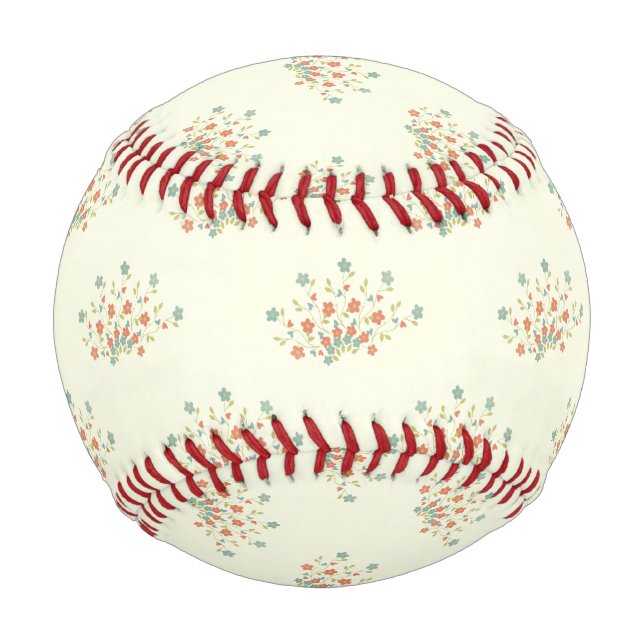 Blue Flowers, Red Flowers, Pattern Of Flowers Baseball (Back)