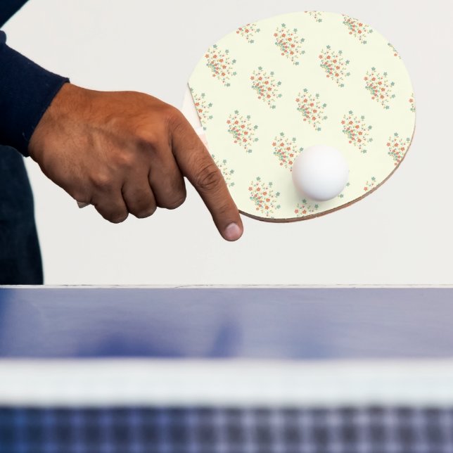 Blue Flowers, Red Flowers, Pattern Of Flowers Ping Pong Paddle (Insitu)