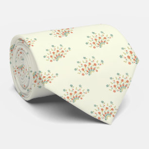 Blue Flowers, Red Flowers, Pattern Of Flowers Tie