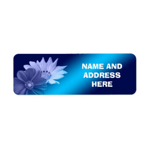 blue flowers RETURN ADDRESS LABELS