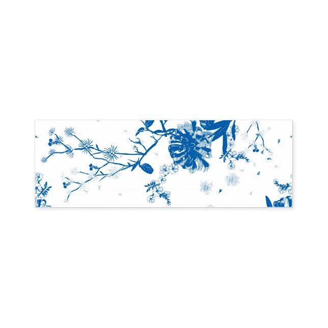 Blue flowers self-inking stamp (Design)