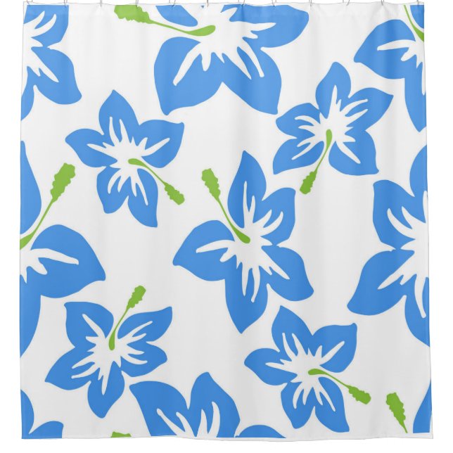 Blue Flowers  Shower Curtain (Front)