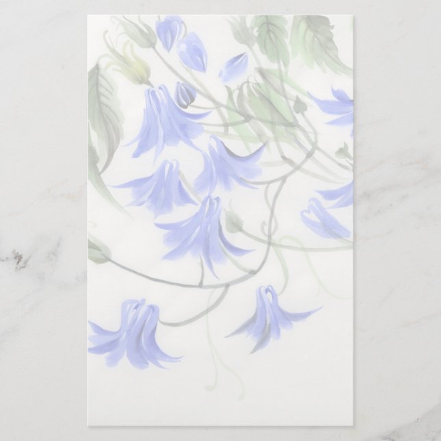 Blue Flowers Stationery (Front)