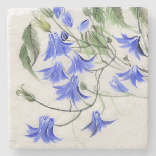 Blue Flowers Stone Coaster