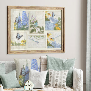 Blue Flowers Sunflowers Dragonfly Craft Decoupage Tissue Paper