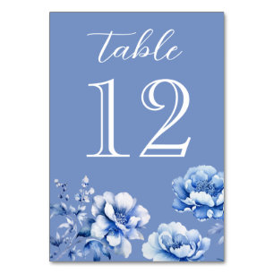 Blue Flowers Table Number