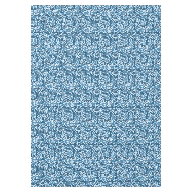 Blue flowers tablecloth (Front)