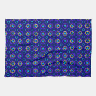 blue flowers tea towel