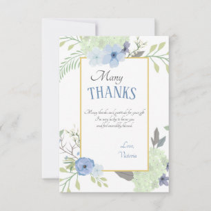 Blue Flowers Thank You Card