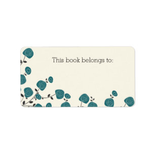 Blue Flowers "This Book Belongs To" Labels