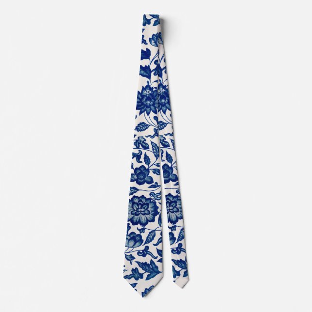Blue flowers tie (Front)