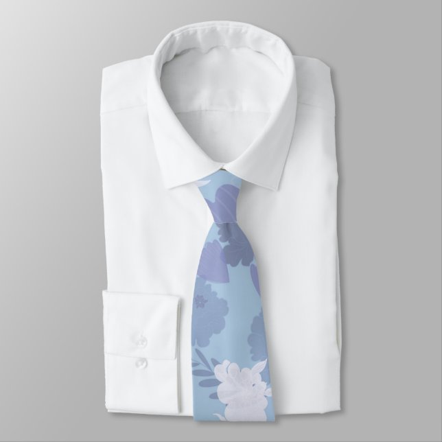 Blue Flowers Tie (Tied)