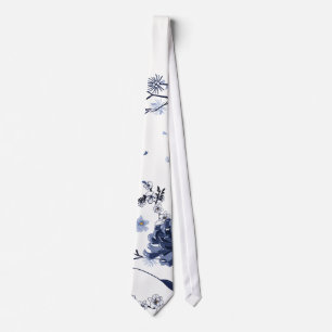 Blue flowers tie