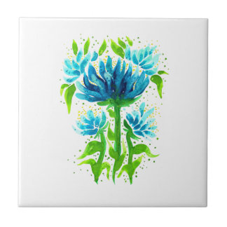 Blue flowers tile