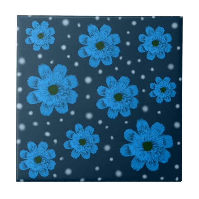 Blue Flowers Tile (Front)