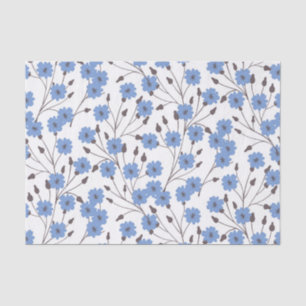 Blue flowers tissue paper