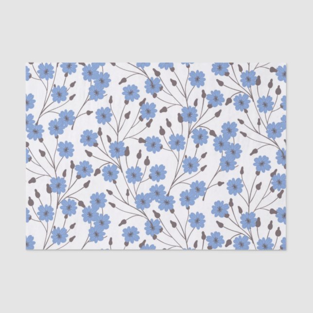 Blue flowers tissue paper (Front)