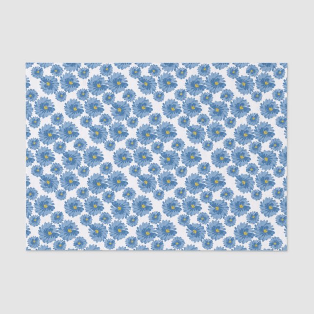 Blue Flowers Tissue Paper (Front)