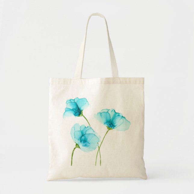Blue Flowers Tote Bag (Front)