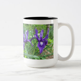 Blue Flowers Two-Tone Coffee Mug