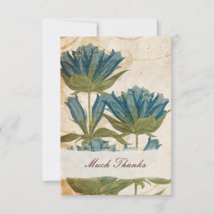 Blue Flowers Vintage Wedding Thank You Note Card