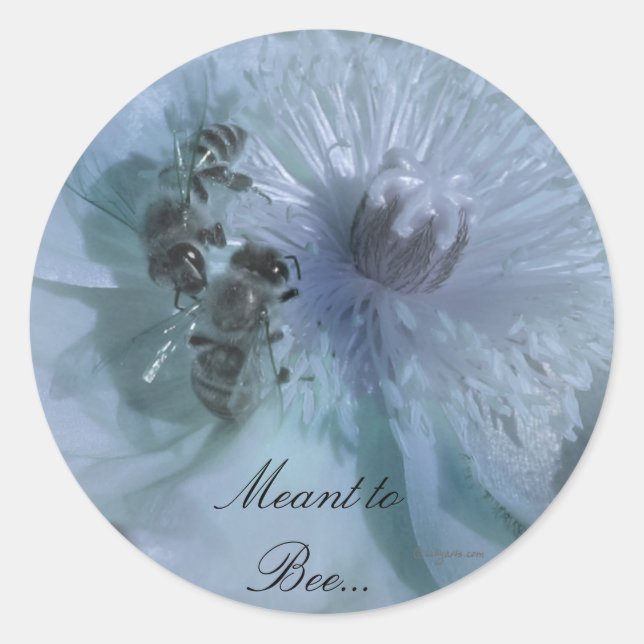 Blue Flowers Wedding Invitation Seals (Front)