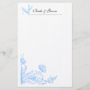 Blue flowers Wedding Stationery