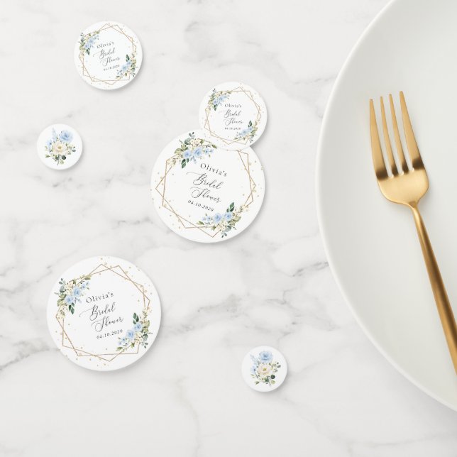 Blue Flowers, White Flowers, Boho, Bridal Shower Confetti (Group)