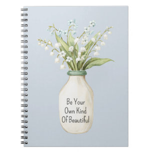 Blue Flowers White Vase Notebook